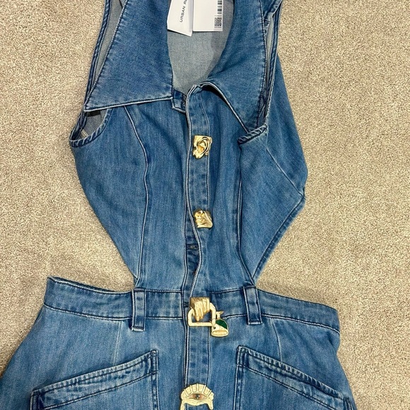 Worn Once! In pristine condition Urban Revivo Gradient Cut Out Denim Dress XXL - Picture 8 of 9
